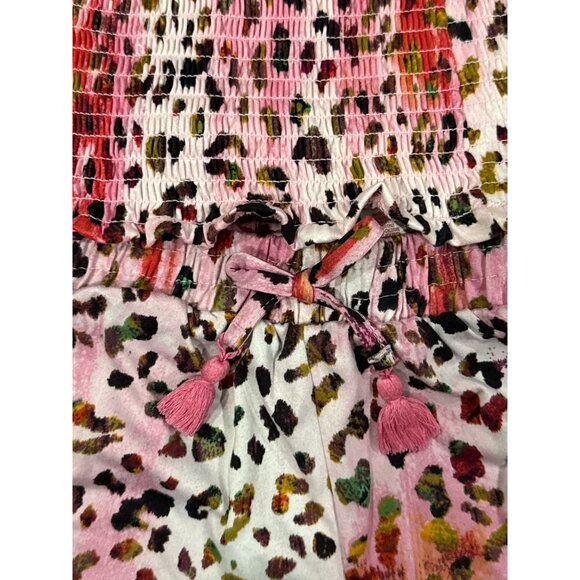Girls 1st Kiss Pink Leopard Off-Shoulder Smocked Top & Shorts Set L/14 - Picture 9 of 9